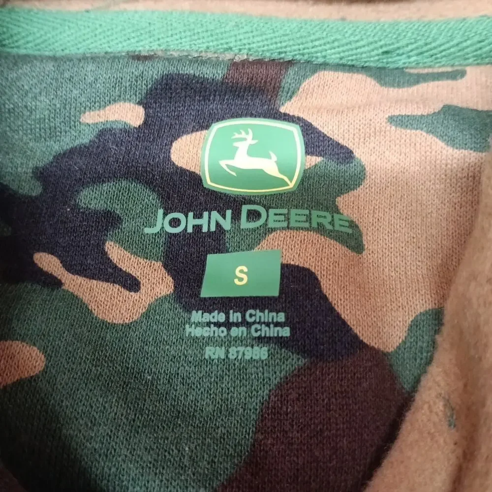 John Deere Core Graphic‎ Logo Hoodie Camouflage Men's Size S Small
